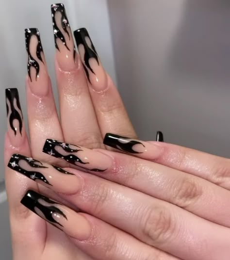 Long Grunge Nails, Milky Nails, Edgy Nails, Grunge Nails, Goth Nails, Long Acrylic Nails Coffin, Exotic Nails, Acrylic Nails Coffin Pink, Coffin Nails Long