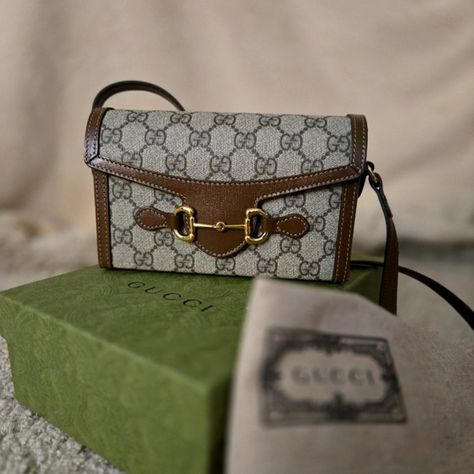 Gucci Horsebit 1955 Mini Bag Gucci Horsebit 1955 Mini Bag, Gucci Horsebit, Gucci Handbags, Leather Trims, Mini Bag, Brown Leather, Shoulder Strap, Gucci, Handbags