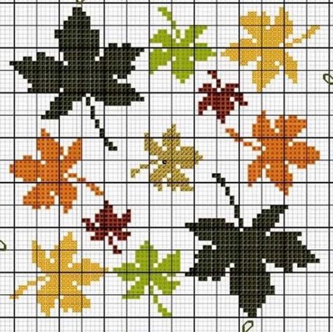 Fall Leaves Cross Stitch Patterns, Autumn Leaves Cross Stitch, Fall Leaves Cross Stitch, Cross Stitch Leaves Pattern, Leaves Cross Stitch, Autumn Cross Stitch Patterns, Fall Cross Stitch, Cross Stitch Pillow, Butterfly Cross Stitch