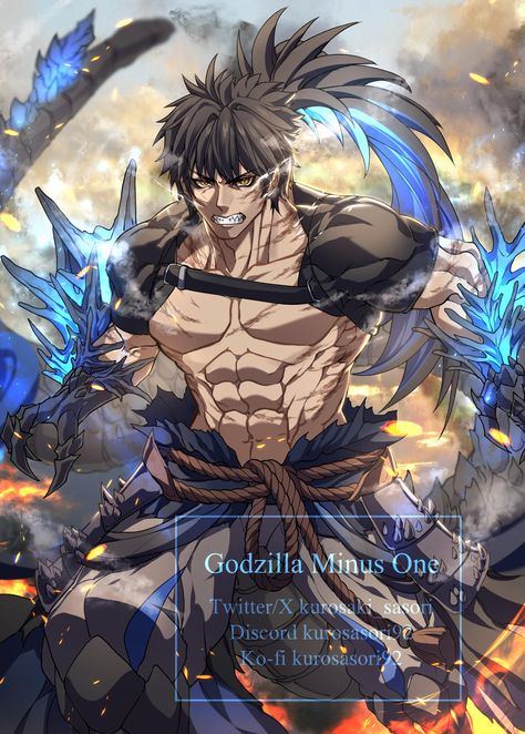 Godzilla Gijinka, Godzilla Wallpaper, All Godzilla Monsters, Super Powers Art, Naruto Oc Characters, Bleach Fanart, Kaiju Art, Kaiju Monsters, Anime Guys Shirtless