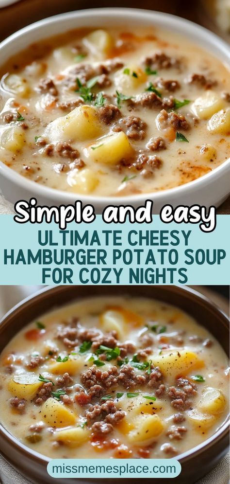 Dinner W Hamburger Meat, Cheeseburger Potato Soup Instant Pot, Ground Turkey Potato Soup Recipes, Hamburger Potato Skillet Recipes, Ground Hamburger Healthy Recipes, Red Potato And Ground Beef Recipes, Hamburger Baked Potato, Potatoe Hamburger Soup Crockpot, Ground Beef Chowder