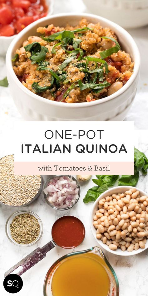 Quinoa And Tomato Recipes, Quinoa Basil Recipes, Quinoa Recipes Dinner Vegetarian, Italian Quinoa, Italian Quinoa Recipes, Quinoa Dinner Recipes, Italian Sausage And Quinoa Recipes, Basil Quinoa, Quinoa Italian