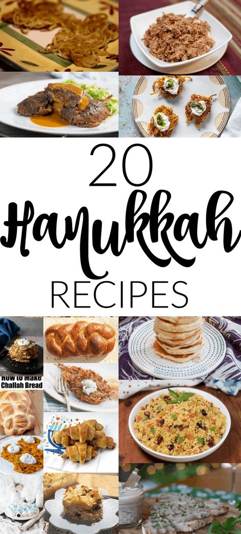 From Potato Latkes to Challah, we have some incredible Hanukkah Recipes. We are helping you with you Hanukkah celebrations with 20 Hanukkah Recipes. Healthy Hanukkah Recipes, Hanukkah Party Food, Hanukah Appetizers, Hannukah Recipes, Hanukkah Desserts, Hanukkah Recipes, Hanukkah Dinner, Jewish Holiday Recipes, Hanukkah Food