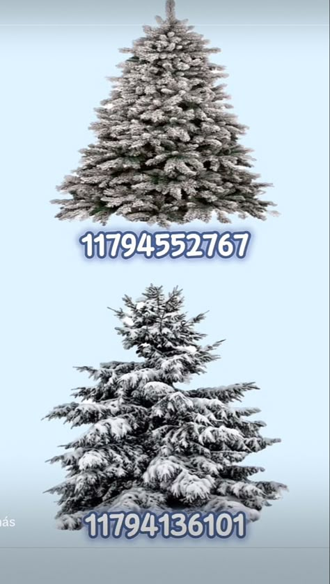 Christmas Decor Codes Bloxburg, Winter Cabin Exterior Bloxburg, Bloxburg Winter Tree Decals, Winter Tree Decals Bloxburg, Winter Plant Decals Bloxburg, Bloxburg Christmas Village, Christmas Town Layout Bloxburg, Bloxburg Snowy Tree Decal, Christmas Decor Bloxburg