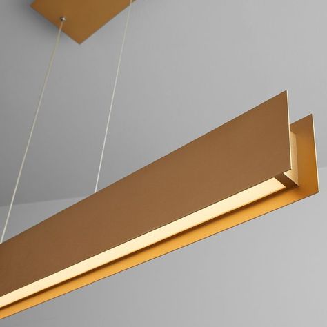 Oxygen Lighting on Instagram: "The Brio series of #Linear #LED #pendant lights is the epitome of tasteful luxury with an industrial appeal. One 3000k 73-watt LED light is housed in a simple, 36" inch rectangular prism. Choose from a #black or #powderedgold finish to install over any area fit for damp-listed fixtures. Add #contemporary flair to any #diningroom, #washroom, #kitchenisland, or #office with the Brio series. #OxygenLighting #PendantLight #Lighting #LEDLighting #LEDLights #LEDLight # Office Pendant Light, Bronze Vanity Lighting, Brass Vanity Light, Rectangular Prism, Hugger Ceiling Fan, Modern Vanity Lighting, Contemporary Lighting Design, Contemporary Fan, Gold Office