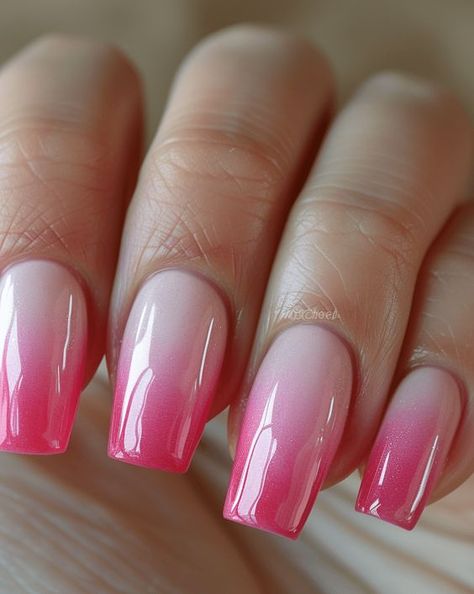 Delicate Pink Ombré: 💖💫💅 - NailKicks Ombre Spring Nails 2024, Hot Pink And White Ombre Nails, White To Pink Ombre Nails, Short Ombre Acrylic Nails, Dark Pink Ombre Nails, Pink And White Ombre Nails With Glitter, Nail Ideas For June, Hot Pink Ombre Nails, Pink Ombre Nail Designs