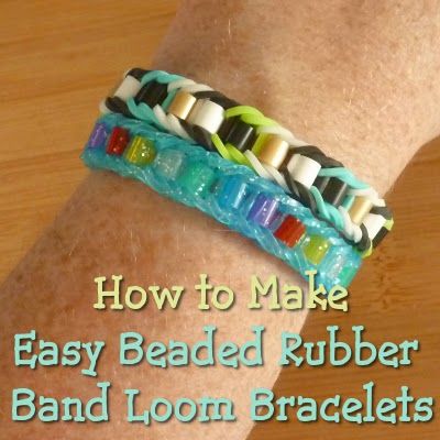 Easy photo tutorial on how to make Rainbow loom rubber band bracelets with beads Rubber Band Loom, Monster Tail Loom, Loom Bands Tutorial, Rainbow Loom Bracelets Easy, Monster Tail, Loom Band Bracelets, Rubber Band Crafts, Rainbow Loom Rubber Bands, Rainbow Loom Patterns