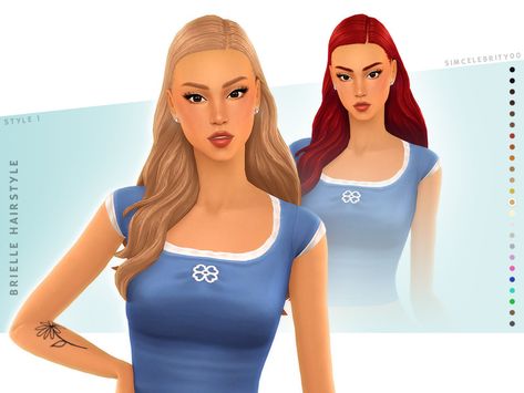 This long, wavy, behind the ears, side parted hairstyle comes in the 24 EA hair colors, is hat compatible, and available for feminine framed Teen-Elder sims. Found in TSR Category 'Sims 4 Hairstyles' Ballet Hairstyles, Cc Hair, Pelo Sims, Side Part Hairstyles, Sims 4 Expansions, Female Hair, Fashion Design Collection, Sims 4 Cc Packs, Casual Hijab