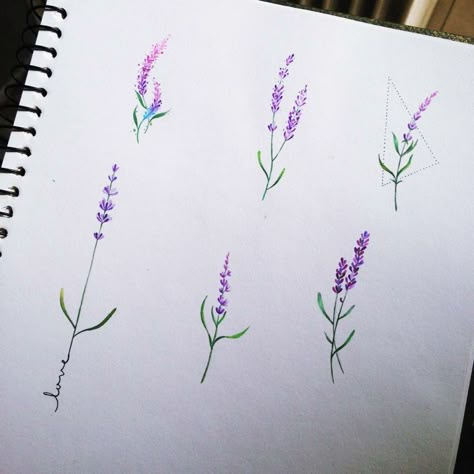 Larkspur Tattoo, Lavender Tattoo, Small Flower Tattoos, Best Tattoos For Women, Inspiration Tattoos, Time Tattoos, Piercing Tattoo, Lavender Flowers, Mini Tattoos