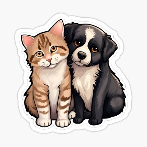 Cats And Dogs Cartoon, Dogs And Cats Together, Piano Cakes, Sitting Together, Charming Illustration, Puppy Sitting, Fluffy Kittens, Pet Vet, Cute Animal Clipart