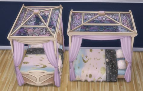 Cute and Cool Recolors on Tumblr Bed Recolor Sims 4, Sims 4 Glimmerbrook Build, Sims 4 Furniture Recolor, Realm Of Magic Sims 4 Cc, Whimsigoth Sims 4 Cc, Sims 4 Whimsigoth Cc, Sims4 Bed, Sims 4 Recolors, Sims4 Ideas