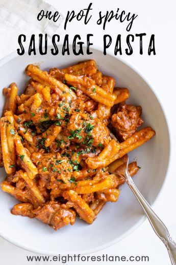 Dairy Free Sausage Pasta, Dairy Free Sausage Recipes, Sausage Pasta Recipes Dairy Free, Lamb Sausage Pasta, Spicy Pasta Recipes, Lamb Sausage, Spicy Sausage Pasta, Sausage Pasta Recipes, Spicy Pasta