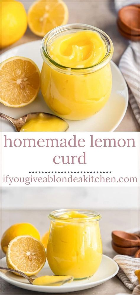 Have you ever tried homemade lemon curd? Now is the time! It adds a burst of citrusy flavor to any dessert. The smooth and creamy texture is easy to achieve with just a few simple steps and only 6 ingredients! Fruit Curd, Easy Lemon Curd, Homemade Lemon Curd, Lemon Recipe, Dessert Sauce, Lemon Curd Recipe, Lemon Custard, Lemon Dessert Recipes, Curd Recipe