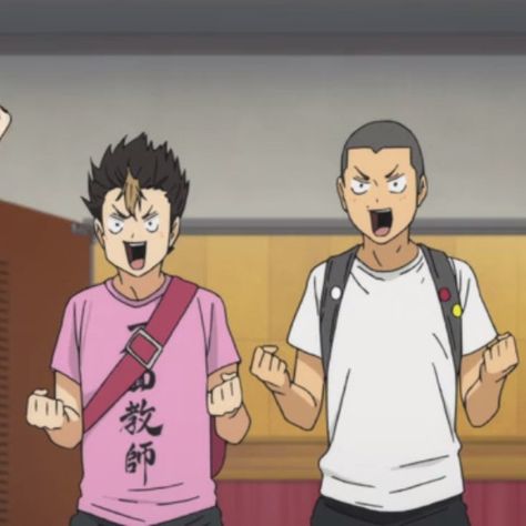 Nishinoya And Tanaka, Noya Haikyuu, Nishinoya Yuu, Haikyuu Funny, Haikyuu 3, Comfort Characters, Haikyuu Anime, Haikyu!!, Funny Faces