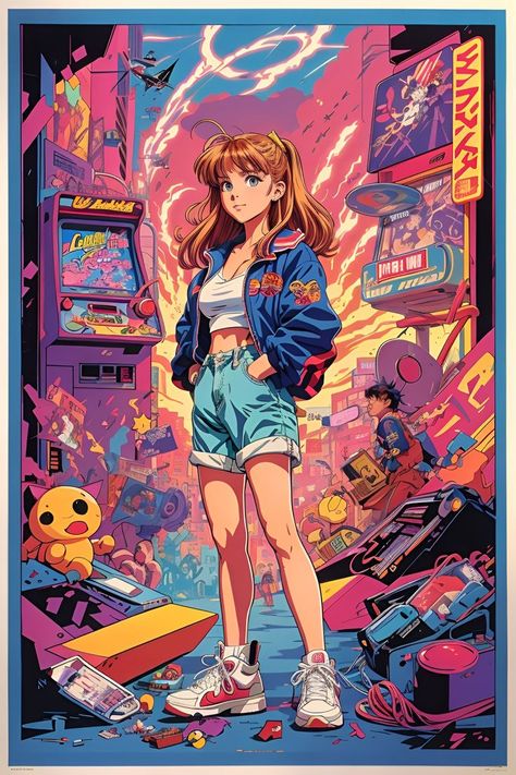 The 90s Aesthetic, Anime Arcade, Cartoon Drawings Sketches, Comic Design, Dynamic Pose, Tatuaje A Color, 90s Aesthetic, Dope Art, Motorcycle Girl