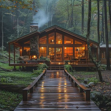 Adorable cabins (@adorable.cabins) • Fotos e vídeos do Instagram Hunter House, Mini Cabins, Outdoor Table Decor, Hut House, Out In Nature, European Cottage, Interior Design Pictures, Cottage Style House Plans, Fairy Home