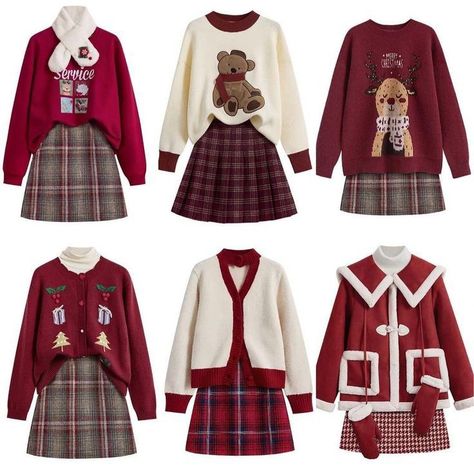 Christmas Dressing, Kawaii Fashion Outfits, Trendy Fall Outfits, Kpop Fashion Outfits, And Dresses, Stage Outfits, Kpop Outfits, Korean Outfits, Casual Style Outfits