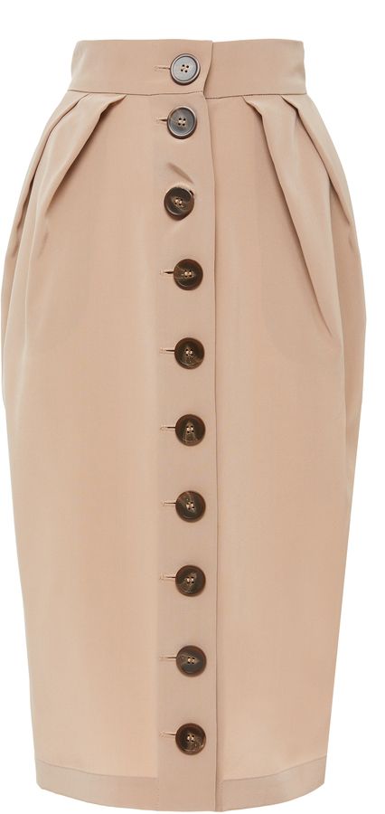 Pleated Pencil Skirt, Alena Akhmadullina, Trendy Business Casual, Skirt With Buttons, Button Skirt, Trendy Fashion Tops, Fall 2018, Jewelry Wedding, Pre Fall