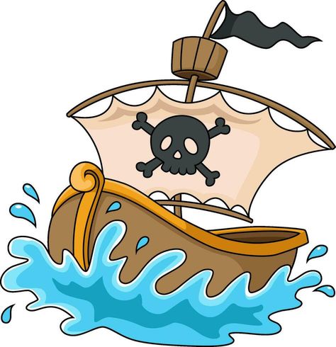 Pirate ship cartoon on white background Pirate Ship Cartoon Drawing, Pirate Cartoon, White Cartoon, Story Board, Background Background, Pirate Ship, Cartoon Drawings, White Background, Vector Free