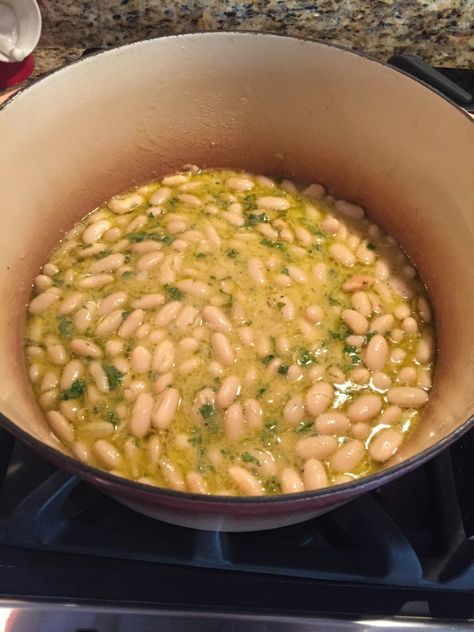 Marcella Hazan's White Bean Soup with Garlic and Parsley - Judy Matusky, RDN, LDN Marcella Hazen Bean Soup, Marcella Hazan White Bean Soup, Marcella Hazan, White Bean Soup Recipes, Health Cooking, Garlic Soup, Grain Bread, Canned Beans, White Bean Soup