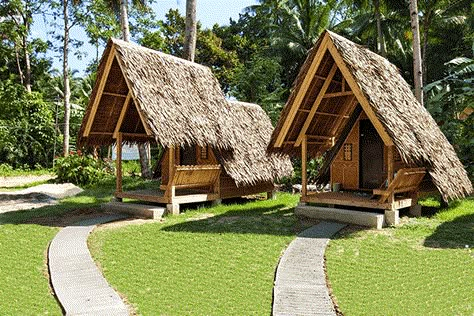 A native breezy cottage good for two pax, with own toilet and shower and 1 queen size bed inside. at the balcony there's a hammock that you can relax and feel the air and the trees around you and listening to the birds. Bamboo Cabana Ideas, Bamboo Huts Ideas, Small Hut House, Bamboo Hut House, Modern Cubicle, Resort Design Plan, Hut House, Tropical House Design, Bamboo House Design