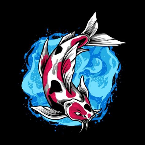 Fish Jumping Out Of Water, Koi Fish Illustration, Image Of Fish, Fish Artwork, Surreal Artwork, Fish Vector, Cartoon Fish, Water Drawing, Fish Illustration