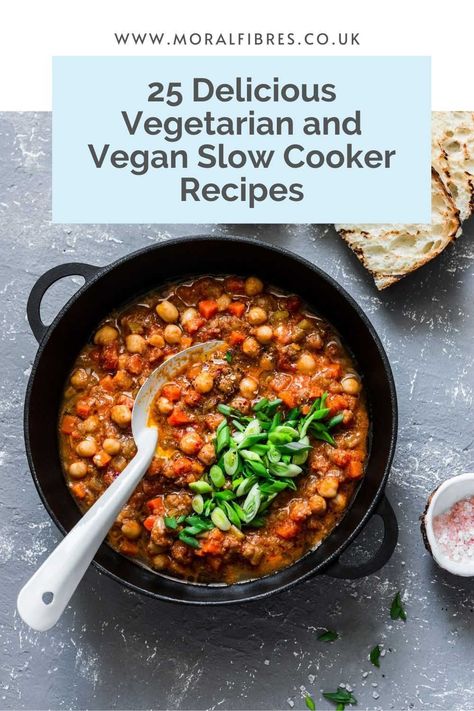 25 delicious vegetarian and vegan slow cooker recipes to try out this fall, autumn or winter Vegetarian Slow Cooker, Great Vegetarian Meals, Cheap Vegetarian Meals, Easy Weekly Meals, Vegan Slow Cooker Recipes, Vegetarian Slow Cooker Recipes, Vegan Slow Cooker, Slow Cooker Stew, Vegetarian Meal Prep