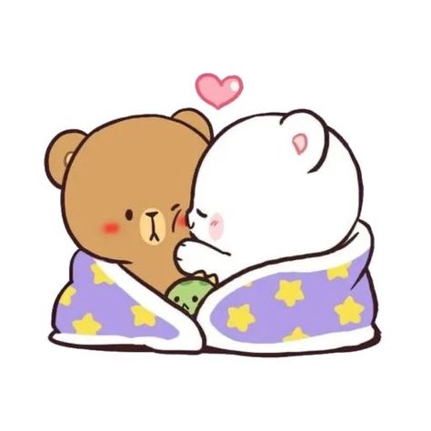 Milk And Mocha Valentine, Kiss Cute Illustration, Milk And Mocha Stickers, Mocha And Milk, Cute Bear Couple, Milk Mocha Bear, Milk And Mocha, Milk Mocha, Mocha Bear