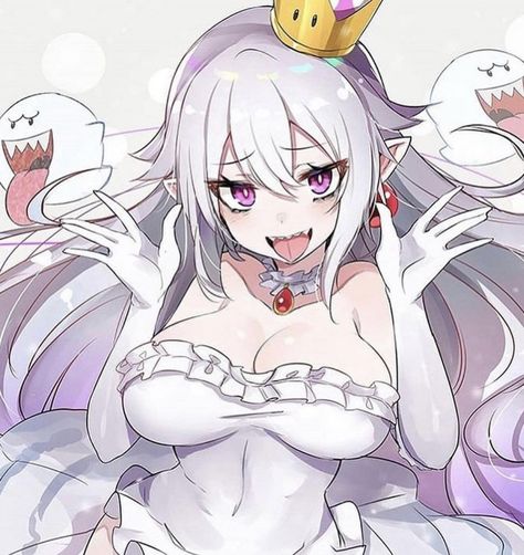 King Boo, Super Mario Art, Mario Art, Anime Kawaii, Splatoon, An Anime, White Hair, Anime Comics, Cute Anime Character