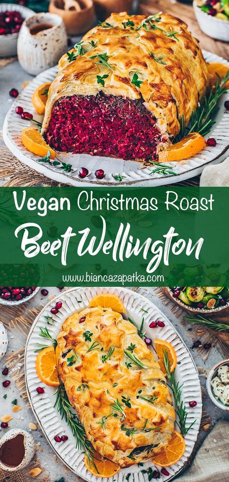 Vegan Beet Wellington I Christmas Roast Vegan Beef Wellington, Vegan Marsala, Vegan Xmas Dinner, Puff Pastry Beef, Vegetarian Roast Dinner, Christmas Vegan Recipes, Beet Wellington, Vegan Christmas Cookies Recipes, Classic Puff Pastry