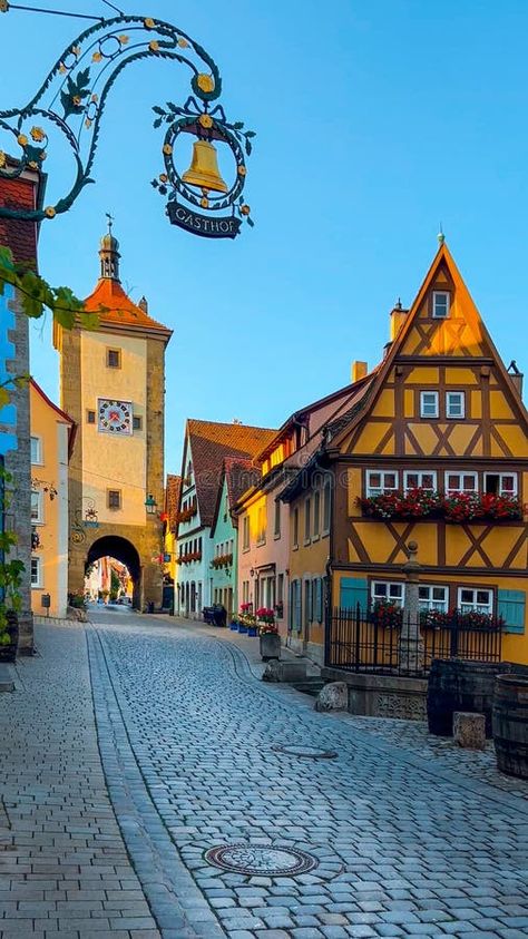 German traditional architecture half-timbered houses in historical center Rothenburg ob der Tauber, Bavaria, Middle royalty free stock photo Traditional German House, German Landscape, German Houses, German Architecture, I Miss Summer, Rothenburg Ob Der Tauber, Old Germany, German Beauty, Vector Flowers