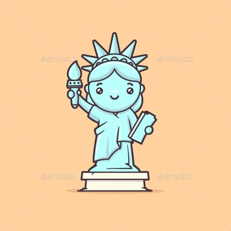 Statue Of Liberty Drawing Easy, Statue Of Liberty Cartoon, Statue Illustration, Statue Of Liberty Outline, Cartoon Statue Of Liberty, Statue Of Liberty Illustration, Statue Of Liberty Drawing, New York Statue Of Liberty Drawing, Statue Liberty