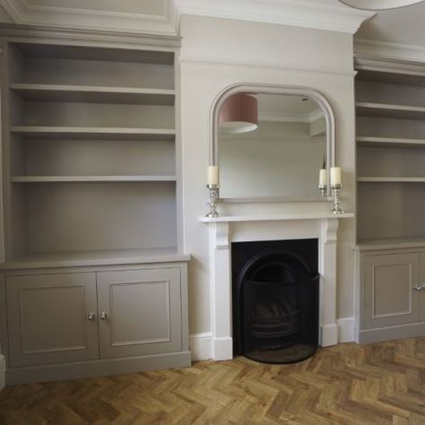 Alcove Cupboards | Alcove Units | Built in Solutions Painted Alcove Cupboards, Alcove Storage Living Room, Alcove Bookshelves, Led Shelf Lighting, Led Shelf, Alcove Ideas Living Room, Alcove Ideas, Alcove Units, Living Room Cupboards