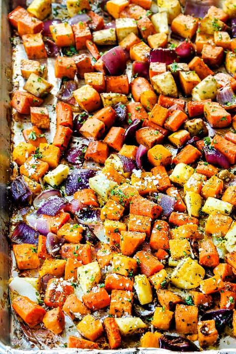 Carrots Sweet, Asparagus Recipes Oven, Butternut Squash Sweet, Root Vegetables Recipes, Beets Carrots, Roasted Root Veggies, Asparagus Recipes Baked, Roasted Vegetable Recipes, Root Veggies