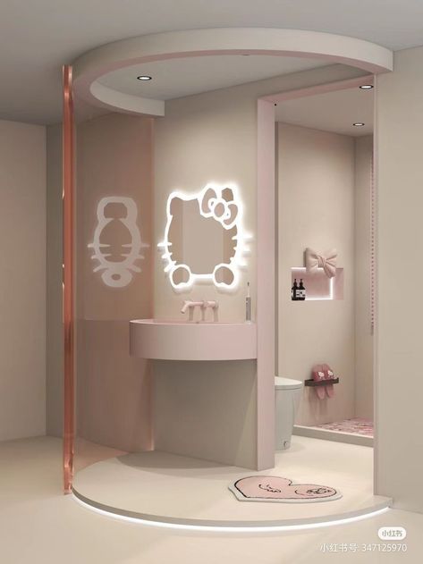 Baños Aesthetic, Hello Kitty Furniture, Hello Kitty House, Hello Kitty Rooms, Beauty Room Decor, Cute Diy Room Decor, Astuces Diy, Smart Home Design, Pinterest Room Decor