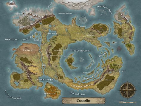 Fantasy Island Map Concept Art, Dnd World Map Ideas, World Map Concept Art, World Map Fantasy Art, D&d World Map, Dnd Map Ideas, Dnd World Maps, Fantasy Geography, Dnd Maps World