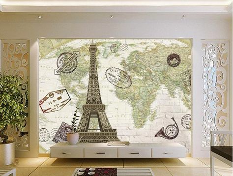 3d wallpaper custom Restore ancient ways the world map background wallpaper the Eiffel Tower Statue Of Liberty Wallpaper, Liberty Wallpaper, Tv Backdrop, Wallpaper Retro, World Map Wallpaper, Murals Wallpaper, 3d Wall Murals, Map Wallpaper, Wallpaper Rolls