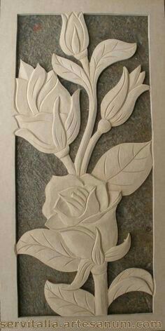 Woodcarving Ideas, Drywall Art, Tooling Patterns, Intarsia Woodworking, Chip Carving, Tanah Liat, Wood Carving Designs, Flower Carving, Carving Art