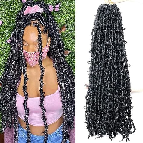 Faux Hairstyles, Long Butterfly Locs, Crochet Locs Hair, Butterfly Locs Crochet Hair, Butterfly Locs Crochet, Faux Dreads, Faux Loc, Butterfly Locs, Locs Crochet