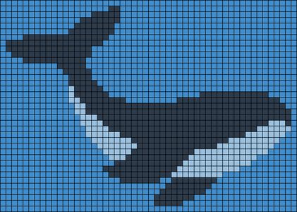 Whale Knitting Chart, Whale Cross Stitch Pattern, Whale Pixel Art, Ocean Tapestry, Crochet C2c Pattern, Hamma Beads Ideas, Crochet Whale, Graph Crochet, Whale Pattern