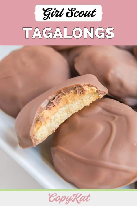 Summer Party Snacks, Traditional Shortbread Recipe, Tagalong Cookies, Homemade Chocolate Peanut Butter, Famous Desserts, Fudge Cookies, Powder Sugar, Chocolate Peanut Butter Cookies, Copykat Recipes