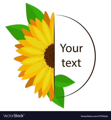 Sunflower Circle Frame, Sunflower Split Monogram Svg Free, Sunflowers Transparent Background, Text Frame, High Res, Png Images, Adobe Illustrator, Vector Images, Sunflower