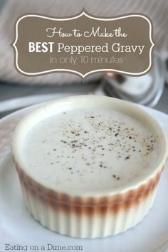 Best Gravy Recipe, White Gravy Recipe, Thanksgiving Gravy, Pepper Gravy, White Gravy, Gravy Sauce, Gravy Recipe, Sauce Tomate, Gravy Recipes