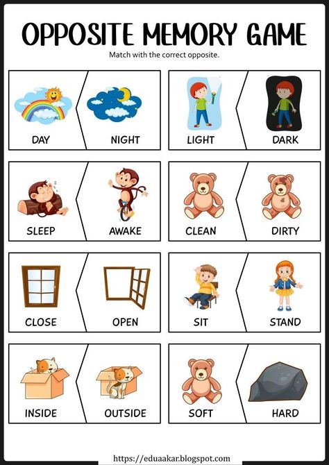 Pre K Opposite Activities, Opposites Lesson Plans Preschool, Opposite Activity For Preschool, Opposites For Preschool, Opposite Activities For Preschool, Puzzles For Preschoolers, Opposite Words For Kids, Opposites For Kids, Opposites Preschool