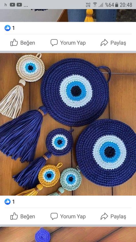 Evil Eye Crochet Wall Hanging, Evil Eye Hanging Diy, Crochet Evil Eye Blanket Pattern, Evil Eye Pillow Crochet Pattern, Evil Eye Diy Wall Hangings, Evil Eye Crochet Keychain, Macrame Evil Eye Wall Hanging, Evil Eye Crafts Diy, Crochet Evil Eye Pattern