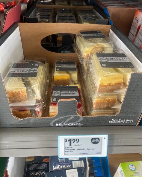 The $2 Aldi Dessert Shoppers Say Is “The Best One” They’ve Ever Had | The Kitchn Quick Summer Meals, Strawberry Swirl Cheesecake, Plain Cheesecake, Turtle Cheesecake, New York Style Cheesecake, Raspberry Mousse, Strawberry Puree, Graham Cracker Crust, Graham Crackers