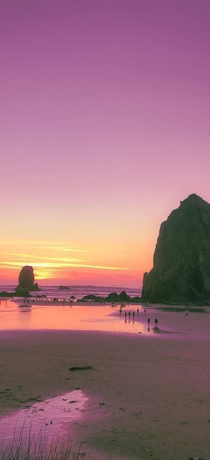 Cannon Beach, Oregon, USA Canon Beach Oregon, Oregon Sunset, Canon Beach, Cannon Beach Oregon, Oregon Usa, Cannon Beach, Peach Pink, Pink Purple, Oregon