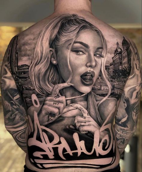 Half And Full Sleeve Tattoos, Holy Spirit Tattoo, Mujeres Tattoo, Backpiece Tattoo, Winning Tattoo, Tattoo Lettering Design, Skull Sleeve Tattoos, Gangsta Tattoos, Back Piece Tattoo