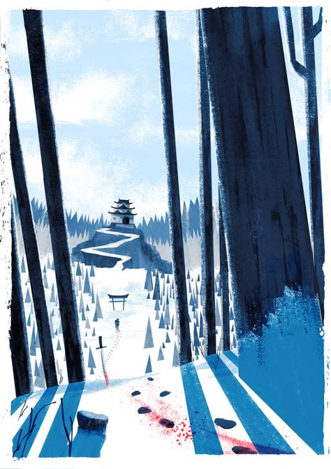 Ronin_tall - fox and king King Illustration, Bg Design, Forest Illustration, Scene Design, Landscape Illustration, Animation Background, Art And Illustration, Environment Design, Environment Concept Art