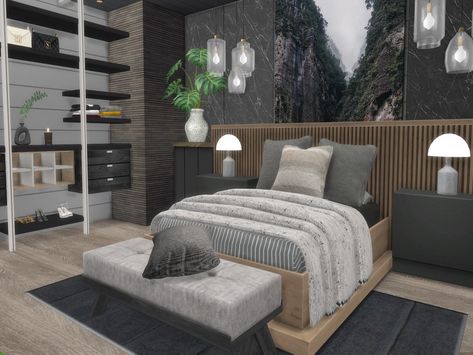 The Sims Resource - Kenzi Bedroom Sims 4 Headboard, Sims 4 Modern Bedroom Cc, Sims4 Cc Bedroom Set, Sims 4 Mods Bedroom, Teen Bedroom Sims 4 Cc, The Sims Resource Furniture, Sims 4 Boys Room, Sims Cc Furniture Bedroom, Room Simple Ideas